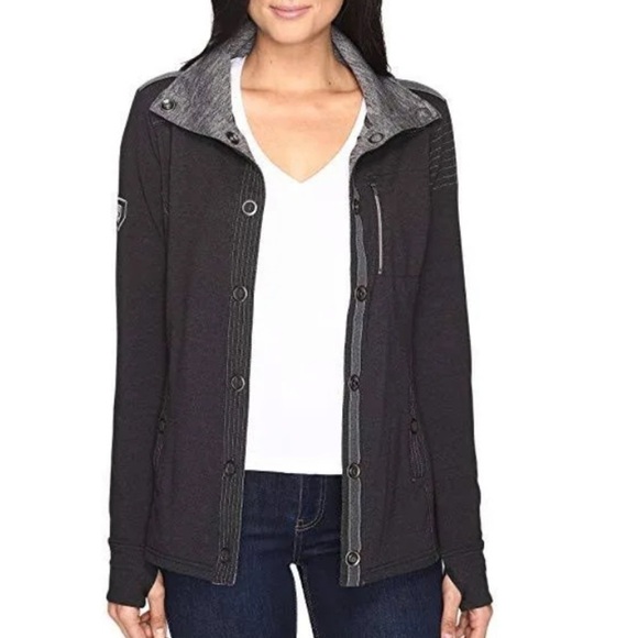 Kuhl Women's Krush Cotton Blend Jacket Internal Contrast Detail Black/Gray XS - Picture 4 of 16